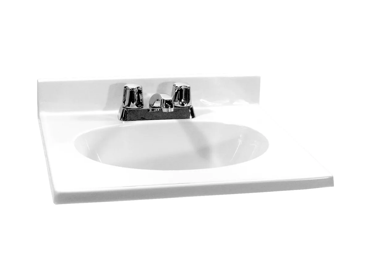 Halo vanity top, oval bowl